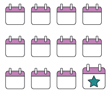 Calendar pointing to December