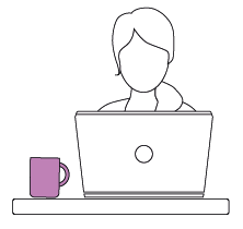 Woman writing at computer